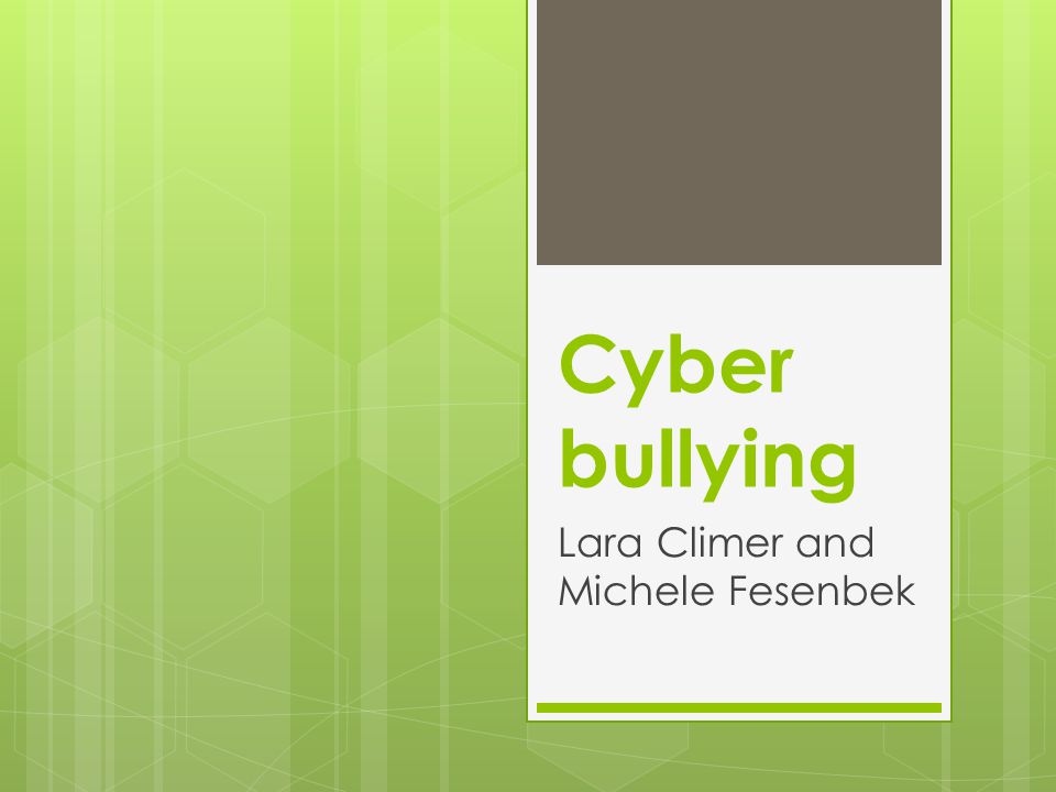 Cyber bullying Lara Climer and Michele Fesenbek