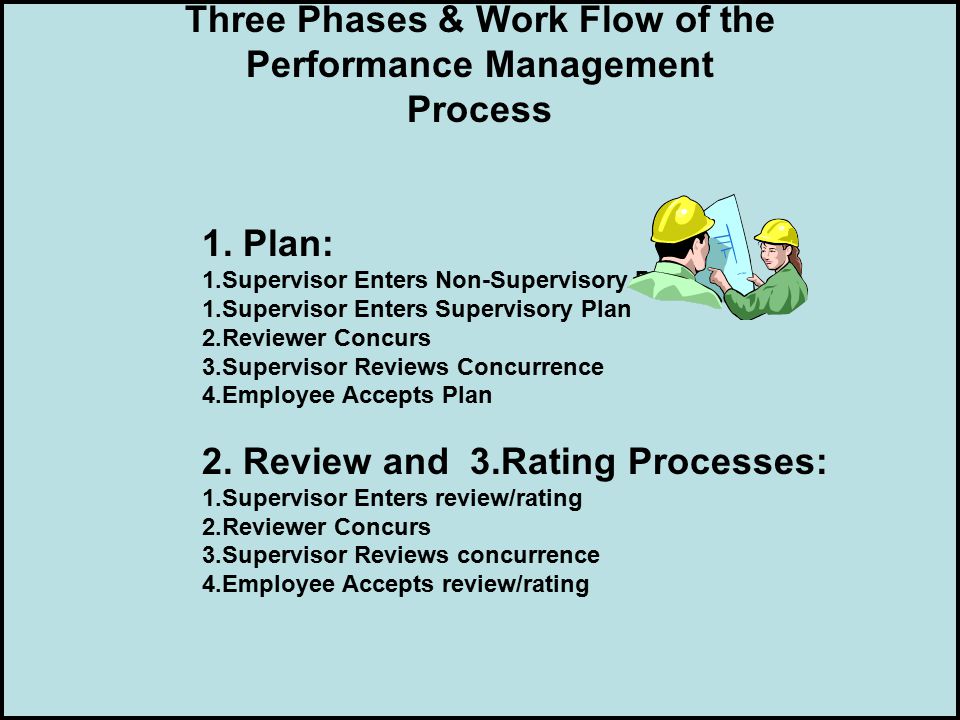 Three Phases & Work Flow of the Performance Management Process 1.