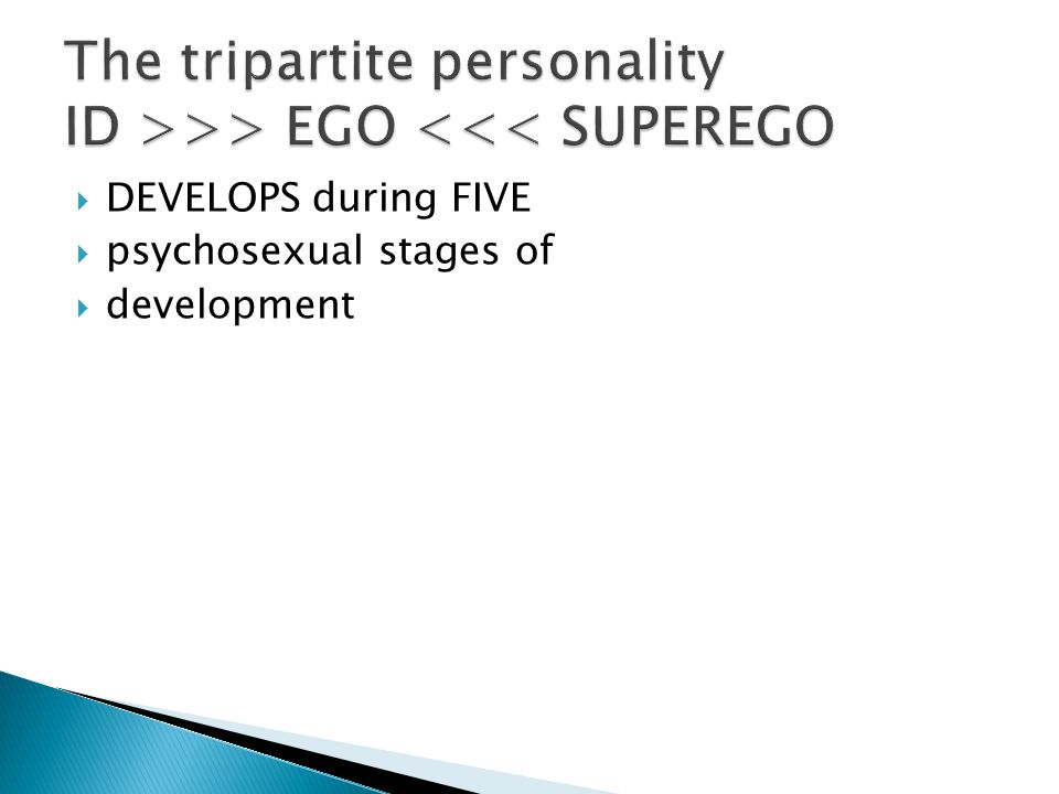  DEVELOPS during FIVE  psychosexual stages of  development