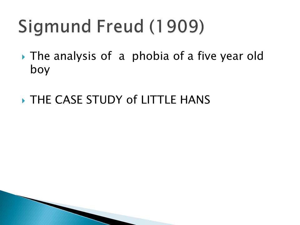  The analysis of a phobia of a five year old boy  THE CASE STUDY of LITTLE HANS
