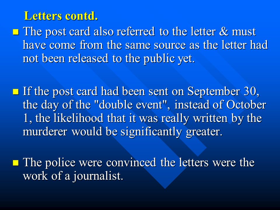 Letters contd.