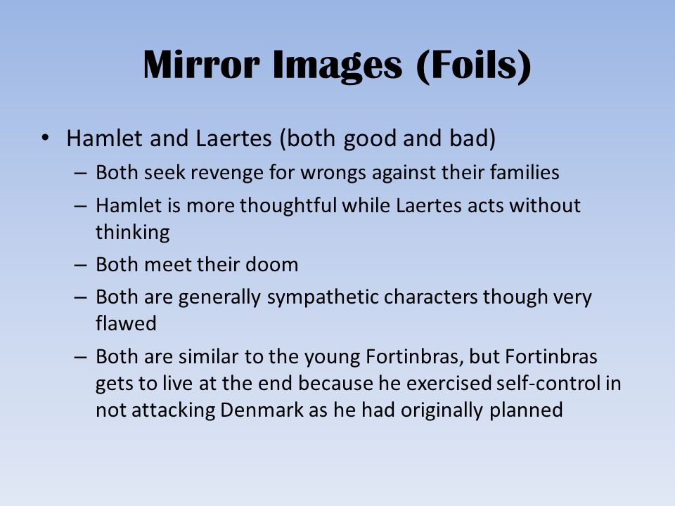 how are laertes and hamlet foils