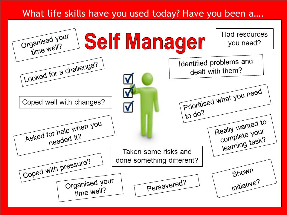 What life skills have you used today. Have you been a….