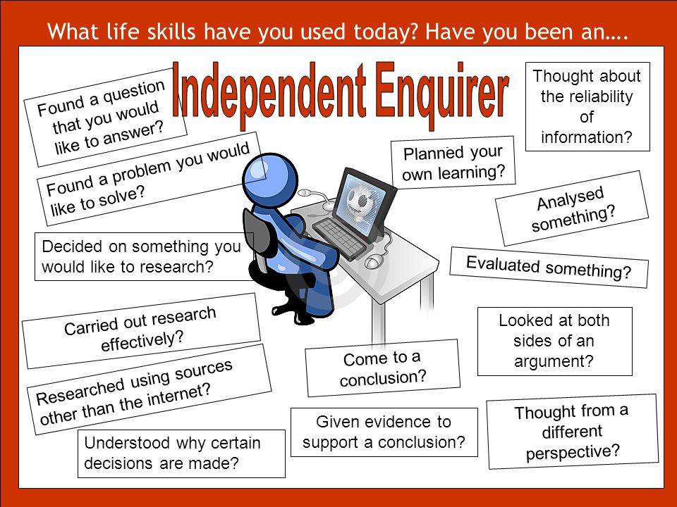 What life skills have you used today. Have you been an….
