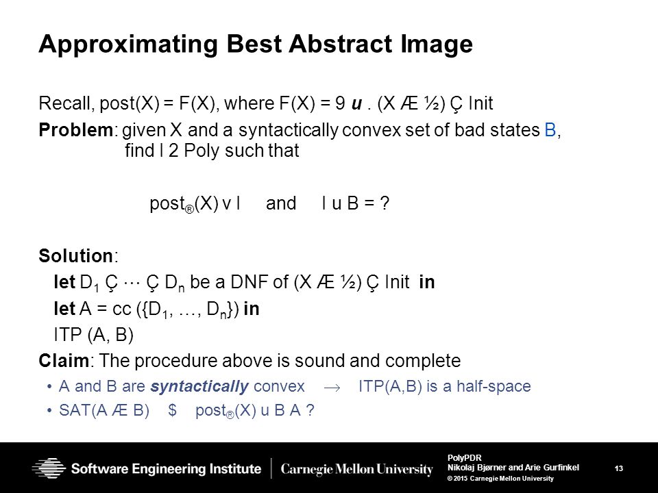 15 Carnegie Mellon University Property Directed Polyhedral Abstraction Nikolaj Bjorner And Arie Gurfinkel Vmcai Ppt Download