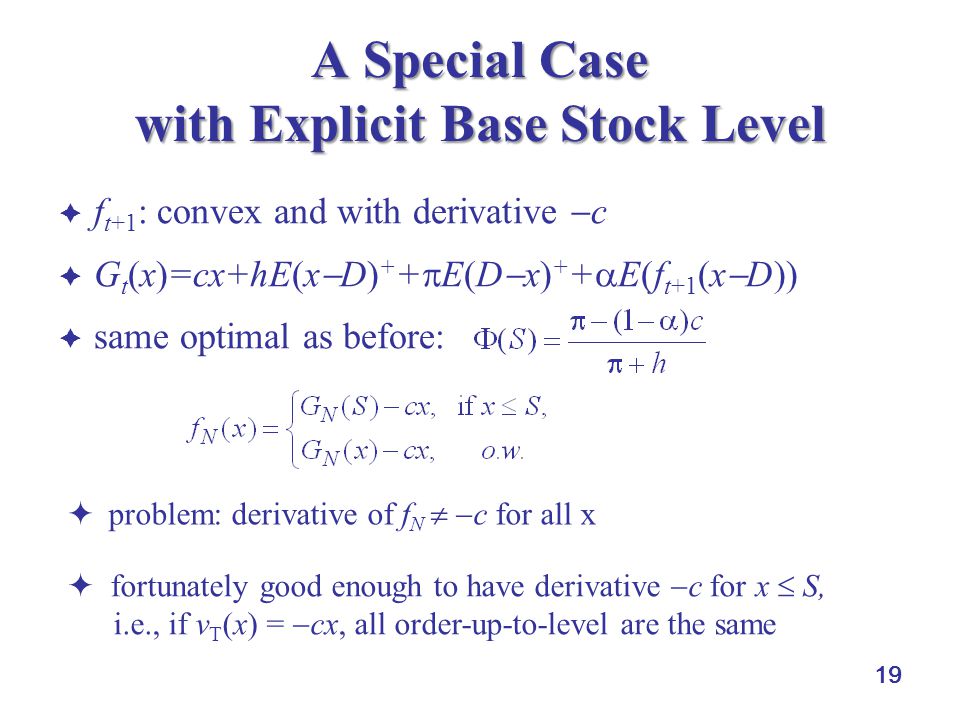 1 Outline Multi Period Stochastic Demand Base Stock Policy Convexity Ppt Download