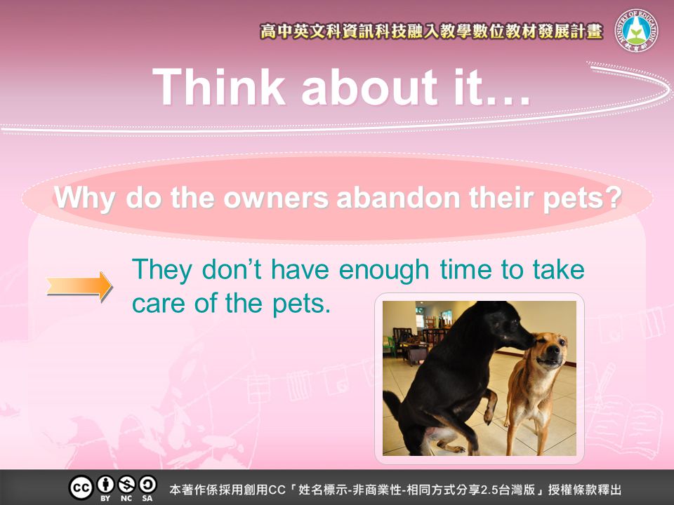 Why do the owners abandon their pets.