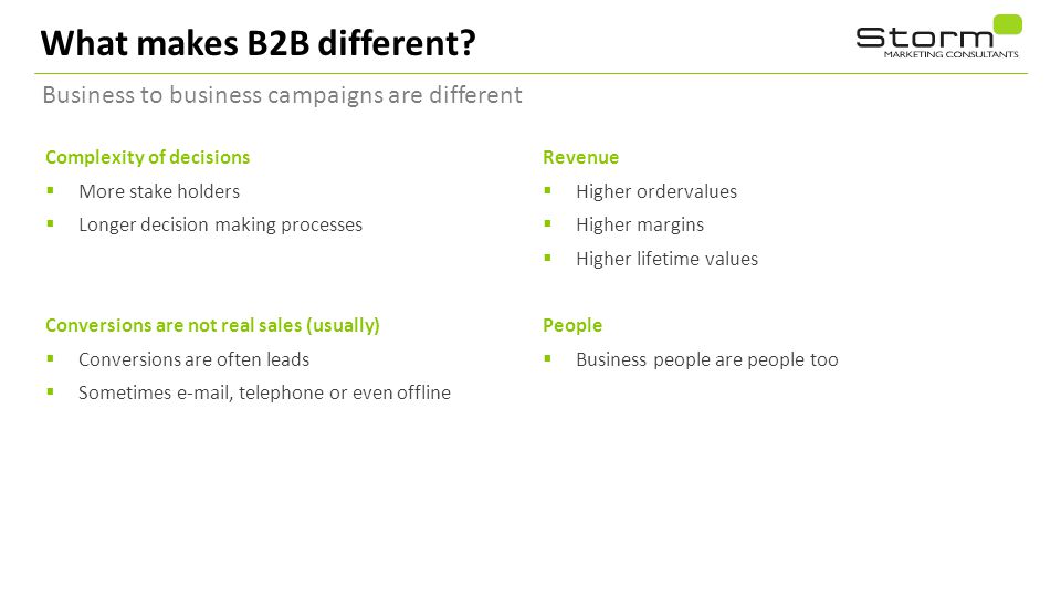 What makes B2B different.