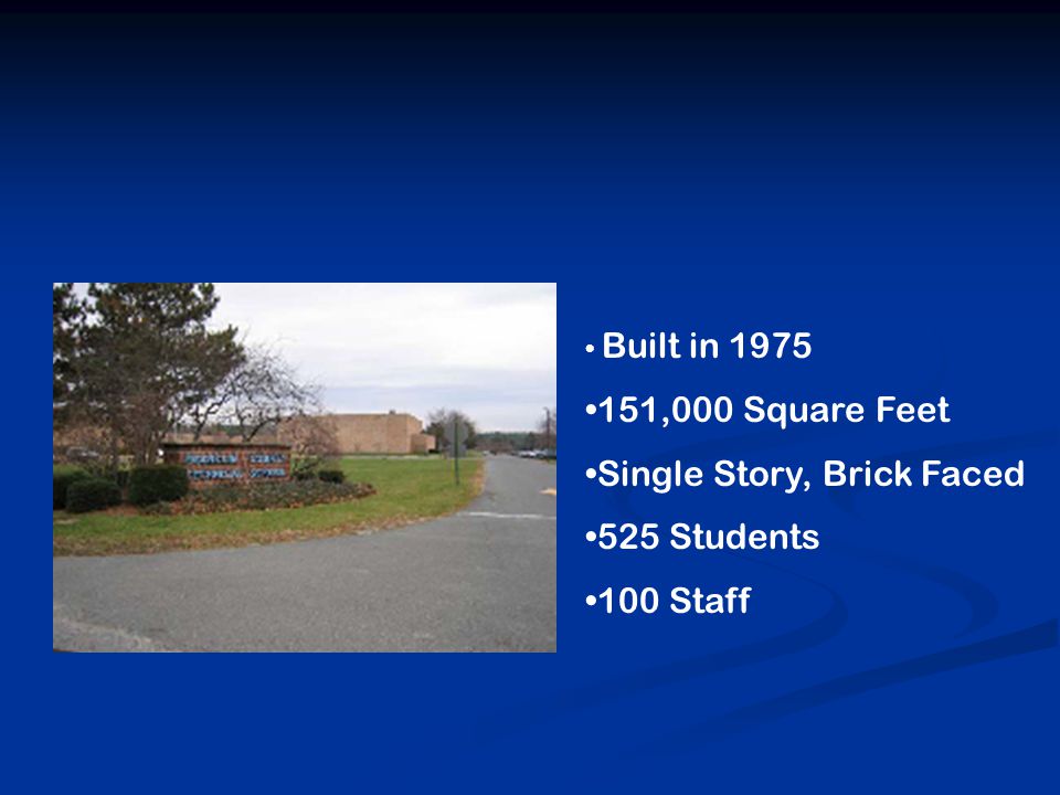 Built in ,000 Square Feet Single Story, Brick Faced 525 Students 100 Staff