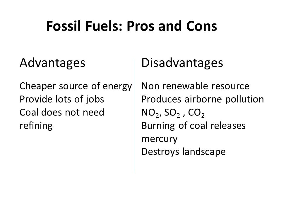 Fossil Fuels Pros And Cons Chart