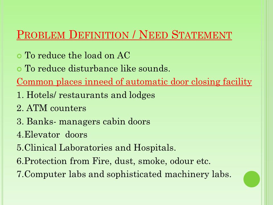 E Ngineering D Esign Contents Automatic Door Closer Ppt