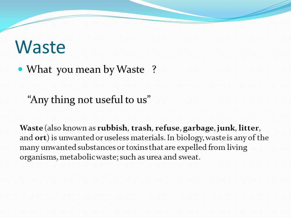 CONTENTS INTRODUCTION TYPES OF WASTE DEVELOPMENT CONCLUSION