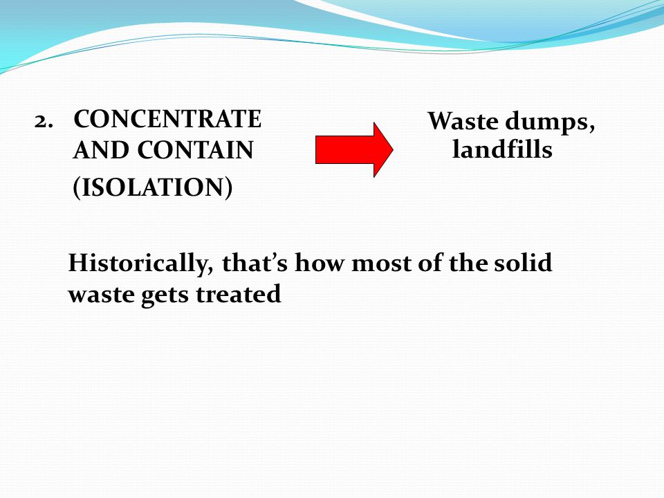 CATEGORIES OF WASTE DISPOSAL 1.