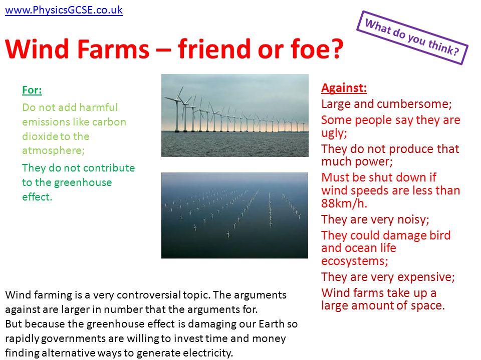 Wind Farms – friend or foe.