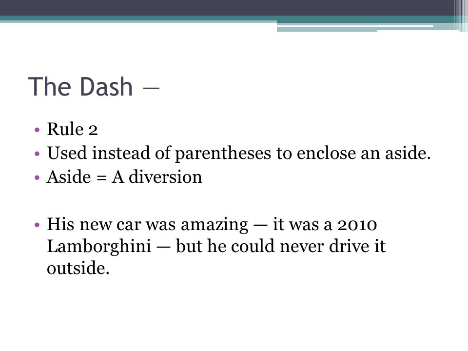 dash punctuation mark definition
