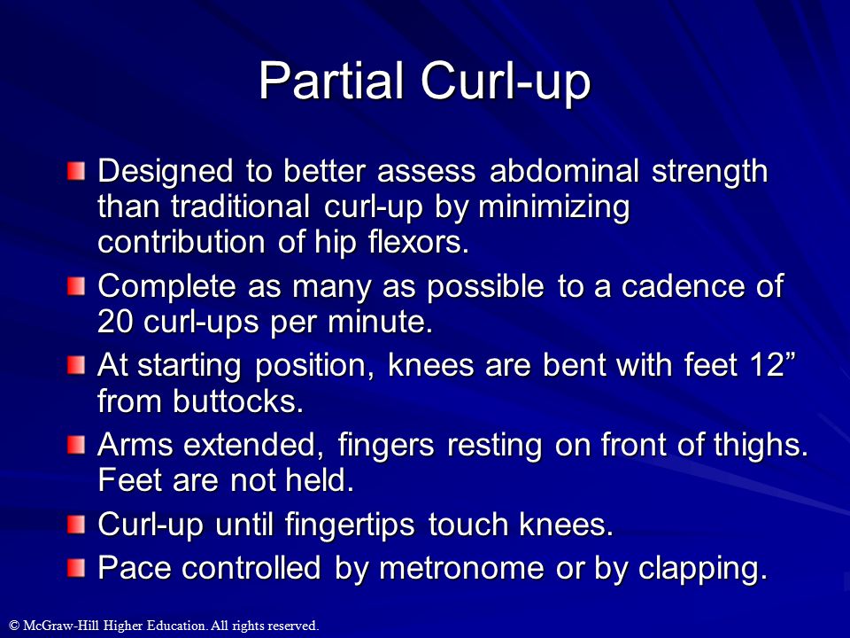 Partial Curl Up Test Chart
