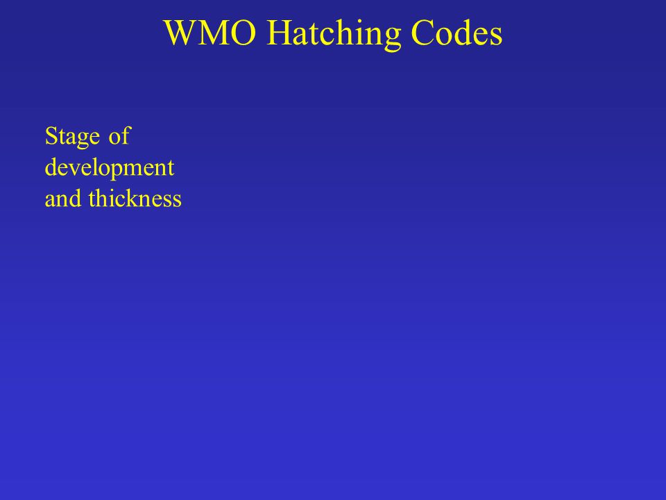 WMO Hatching Codes Stage of development and thickness