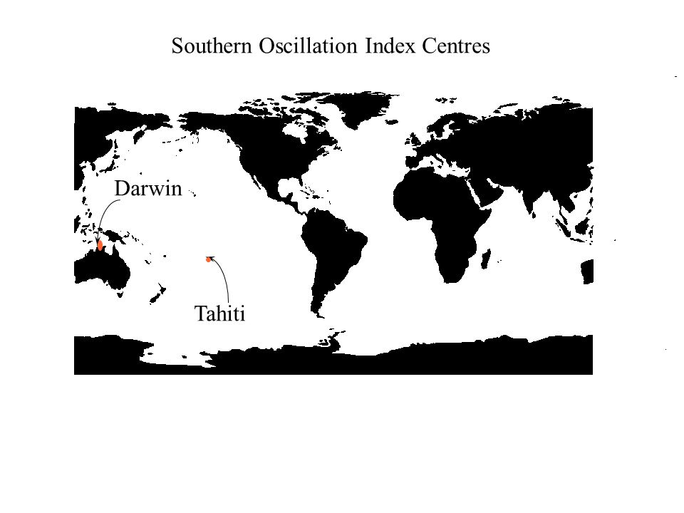 Tahiti Darwin Southern Oscillation Index Centres