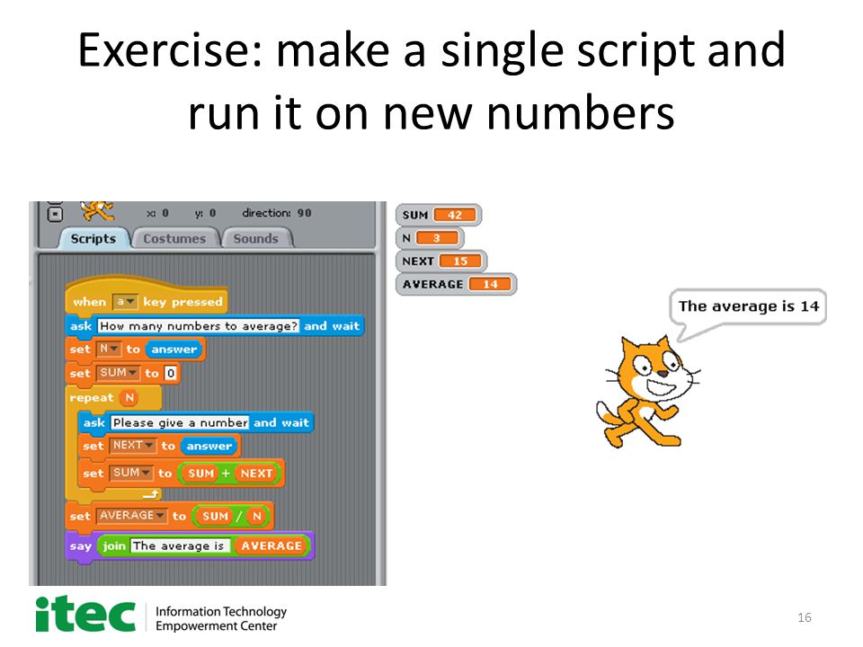 16 Exercise: make a single script and run it on new numbers