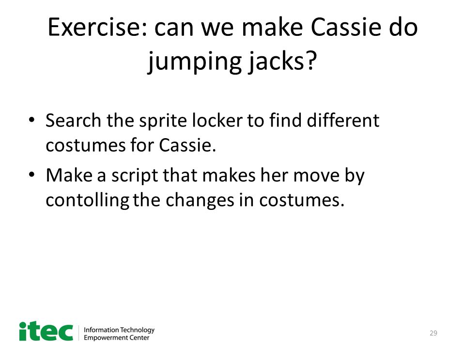 29 Exercise: can we make Cassie do jumping jacks.