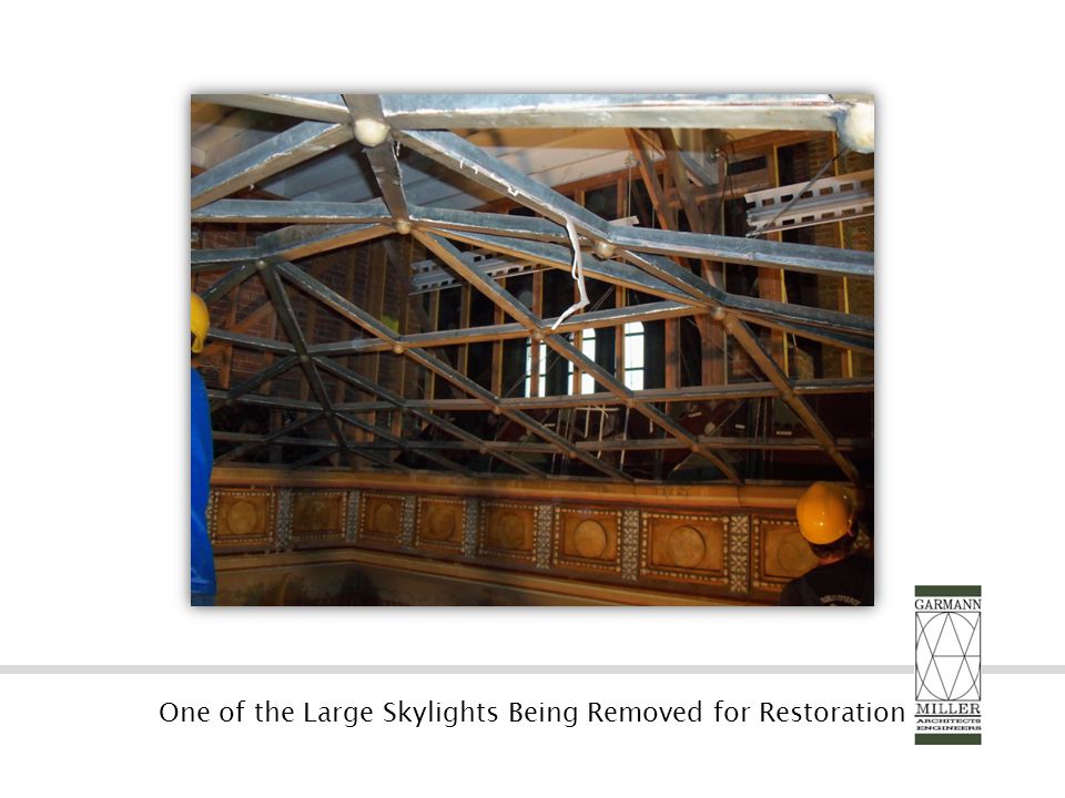 One of the Large Skylights Being Removed for Restoration