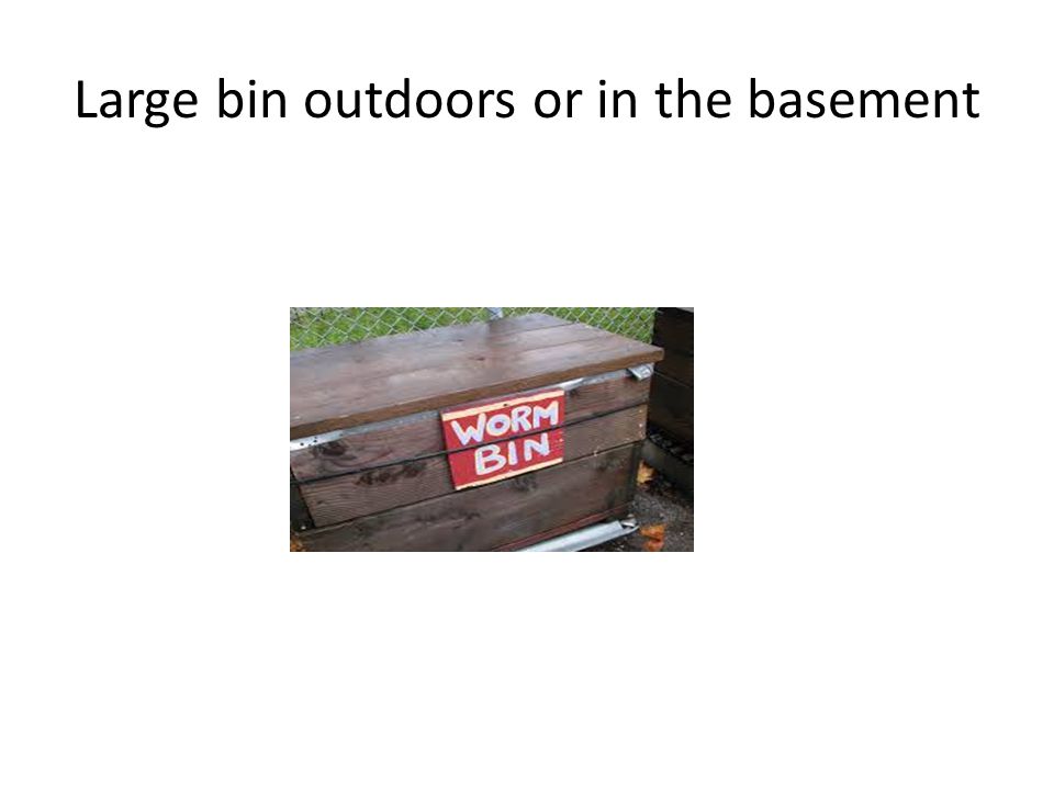 Large bin outdoors or in the basement