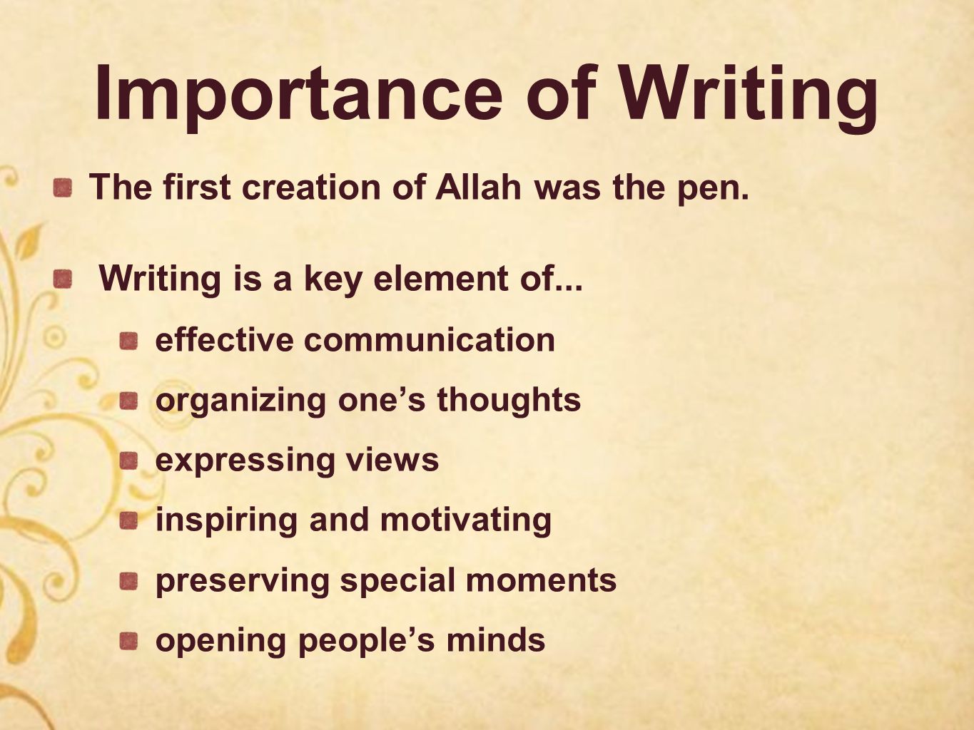 what is importance of writing