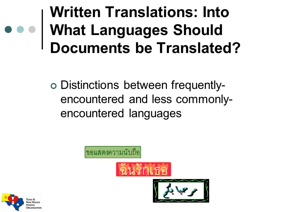 Written Translations: Into What Languages Should Documents be Translated.