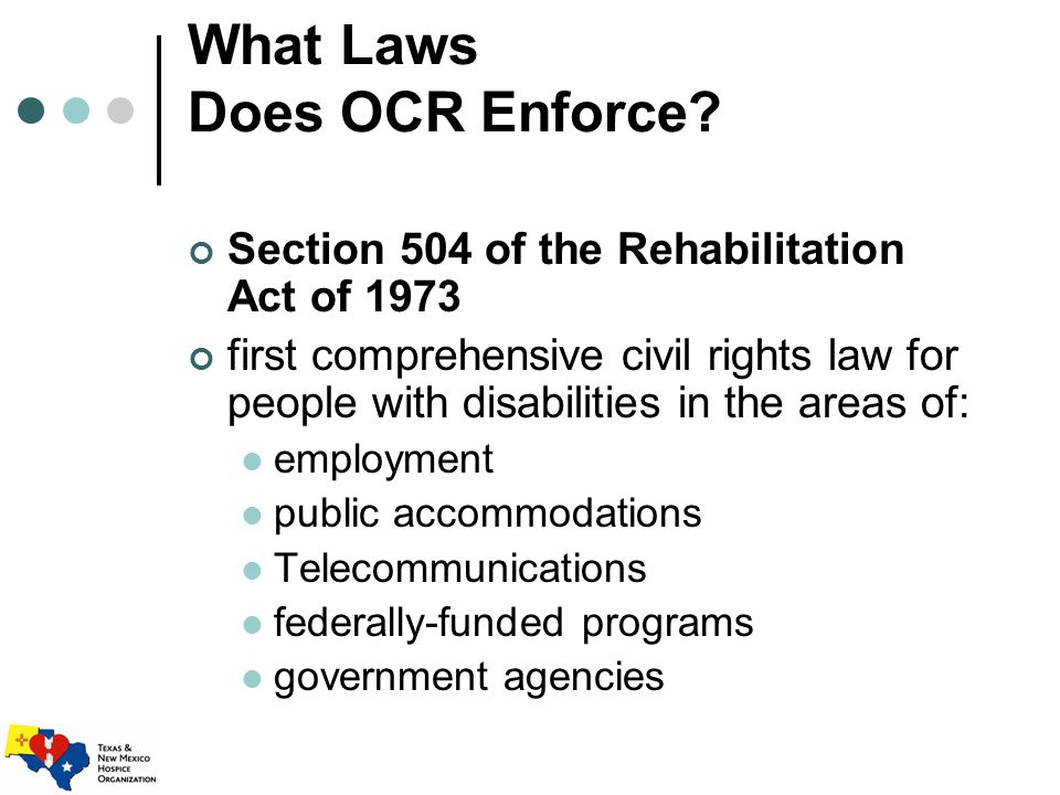 What Laws Does OCR Enforce.
