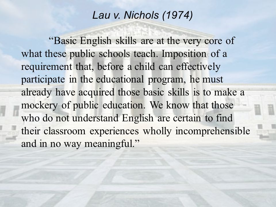 Basic English skills are at the very core of what these public schools teach.