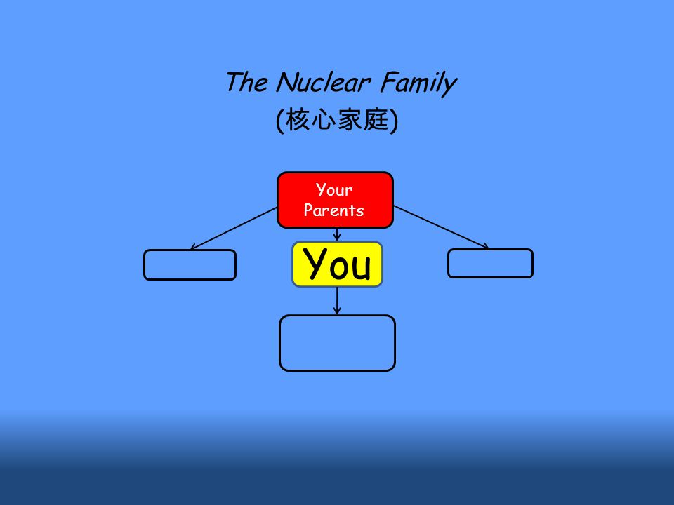 You The Nuclear Family ( 核心家庭 ) Your Parents