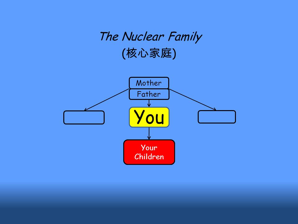 You Mother Father The Nuclear Family ( 核心家庭 ) Your Children
