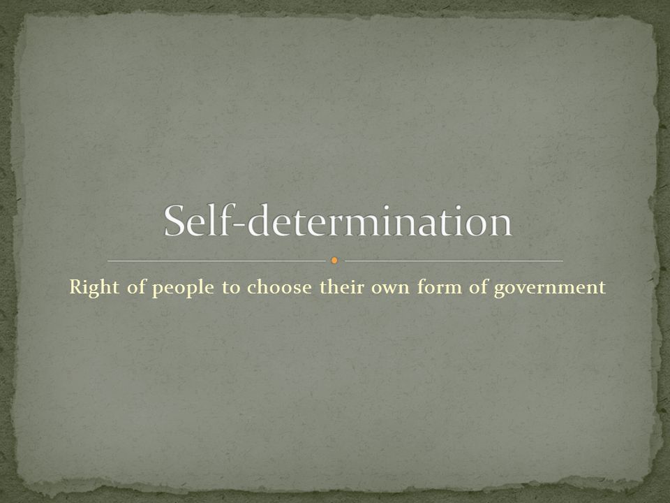 Right of people to choose their own form of government