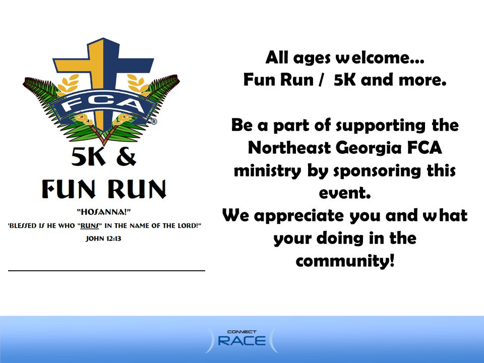 All ages welcome… Fun Run / 5K and more.