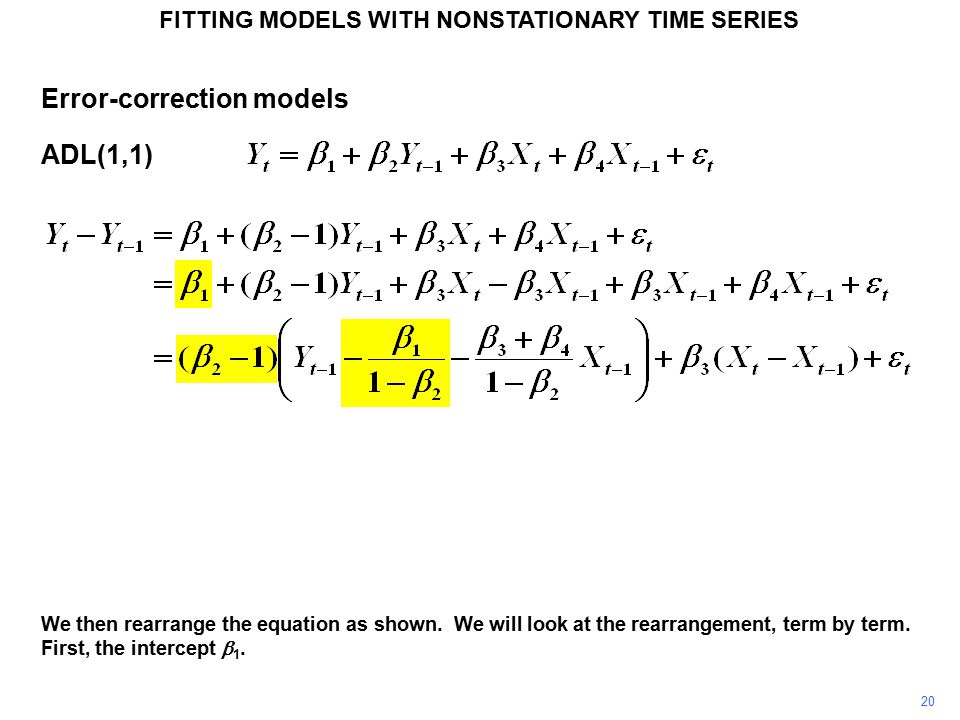 Fitting Models With Nonstationary Time Series 1 Detrending Early