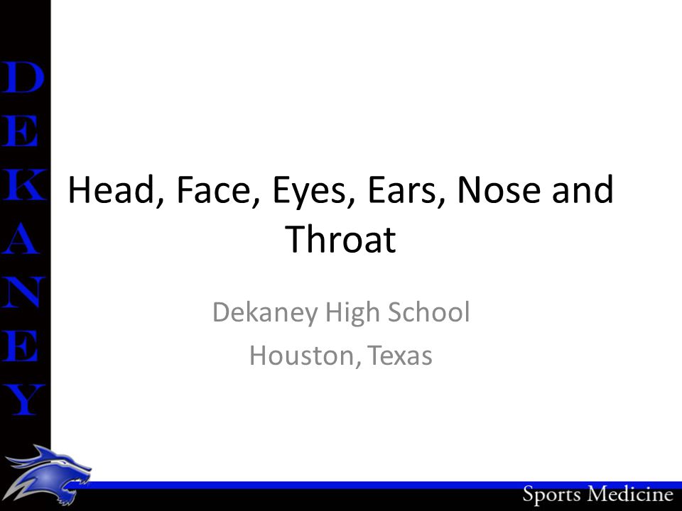 Head, Face, Eyes, Ears, Nose and Throat Dekaney High School Houston, Texas