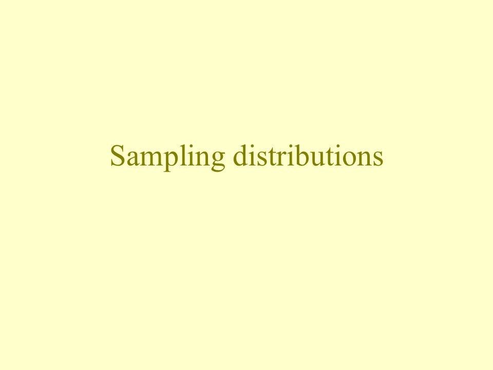 Sampling distributions