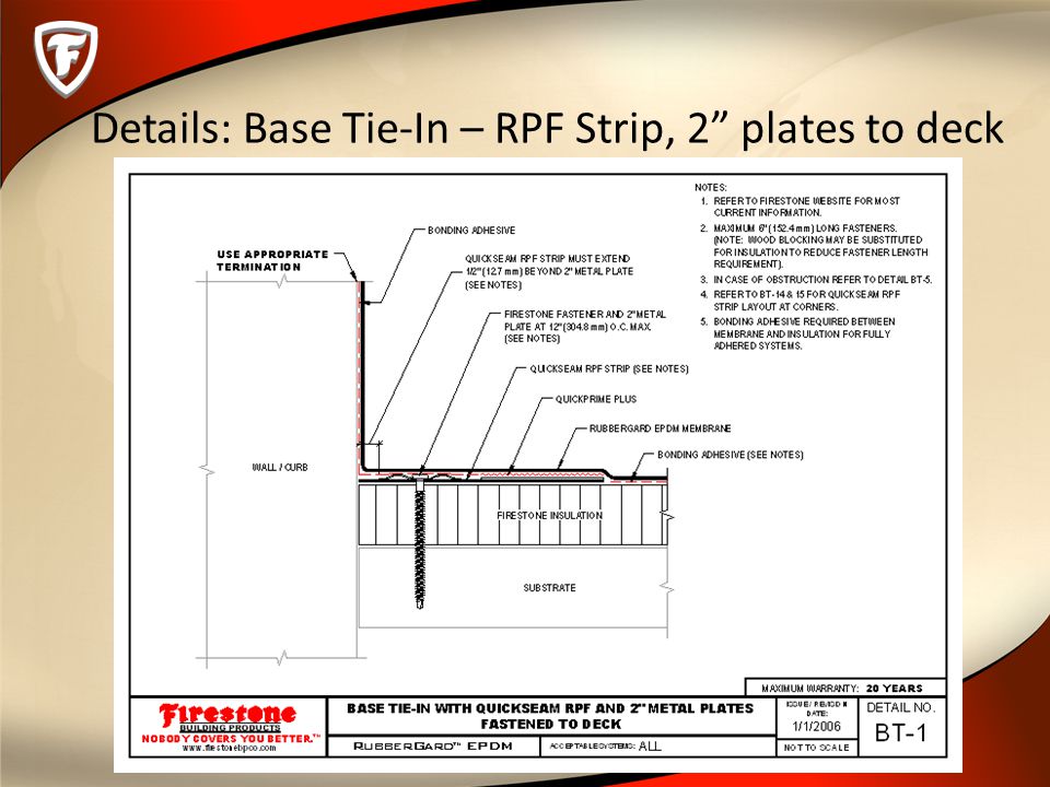Firestone Building Products Epdm Training Membrane Attachment Ppt Download