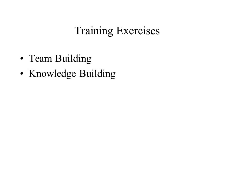 Training Exercises Team Building Knowledge Building