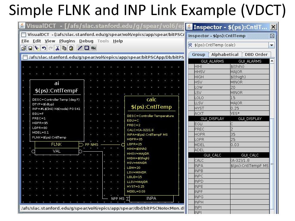 Simple FLNK and INP Link Example (VDCT)