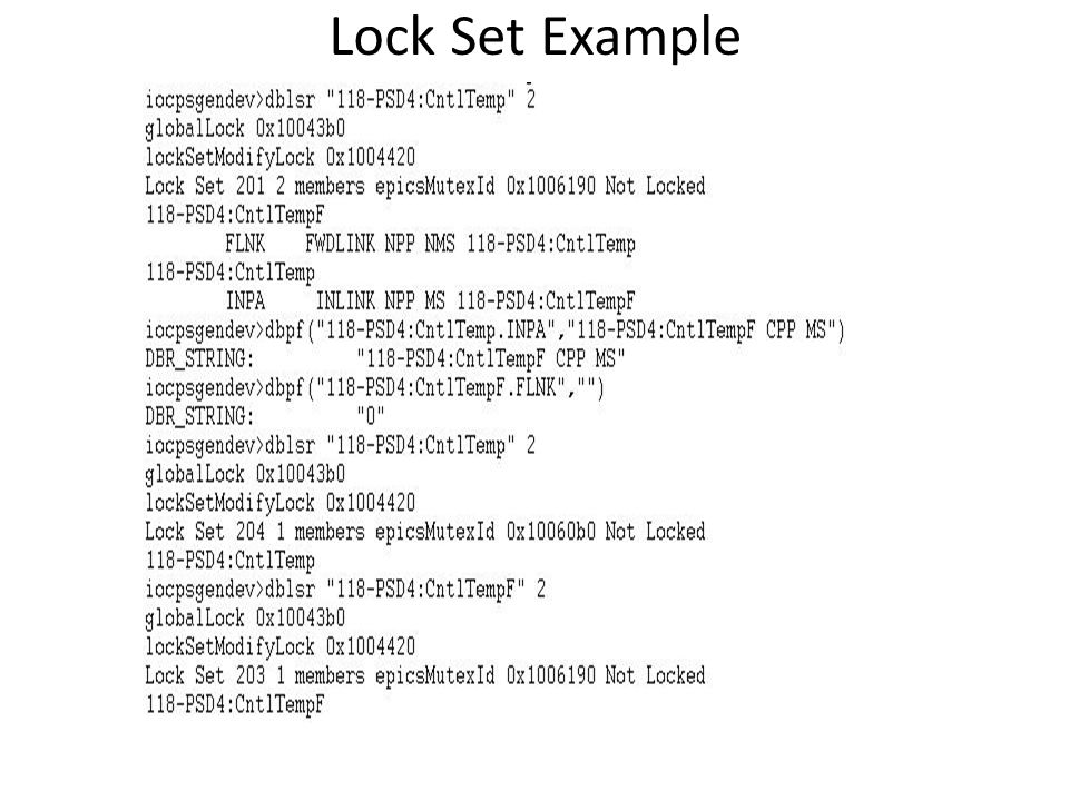 Lock Set Example