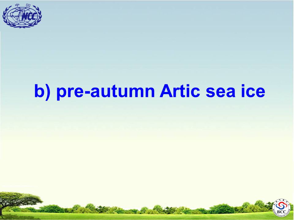 b) pre-autumn Artic sea ice