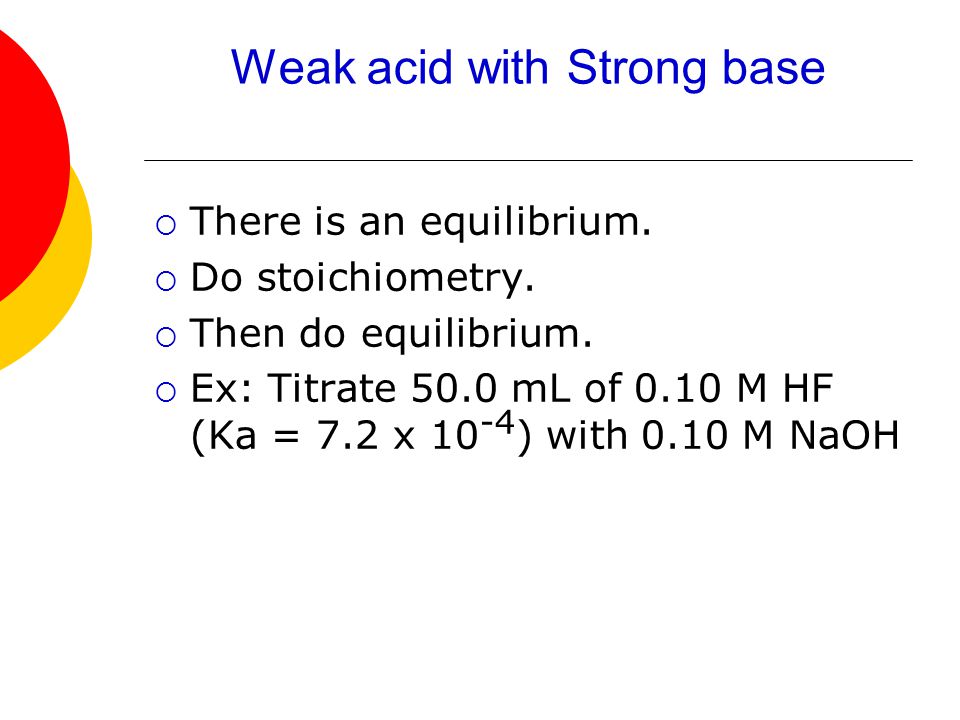 Strong acid with Strong Base  Do the stoichiometry.