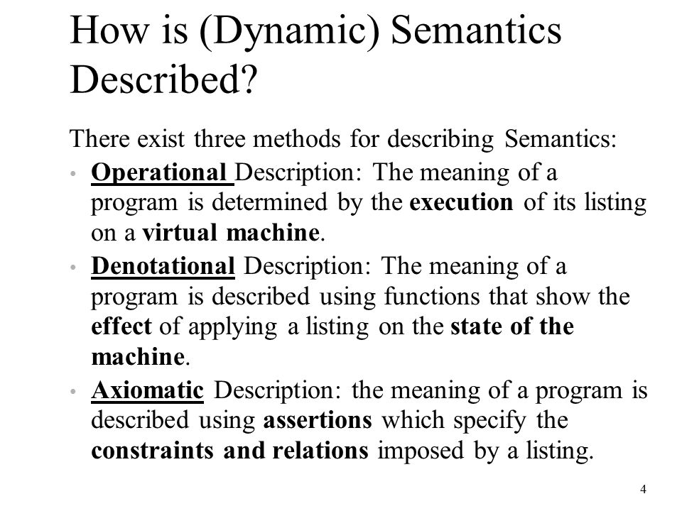 dynamic semantic