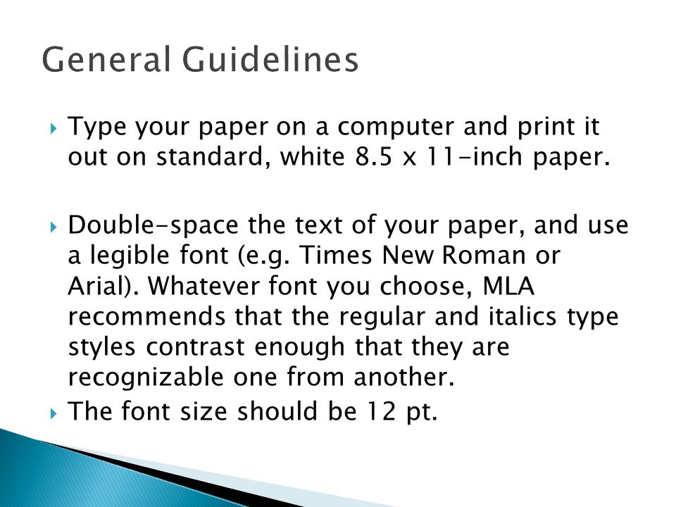  Type your paper on a computer and print it out on standard, white 8.5 x 11-inch paper.