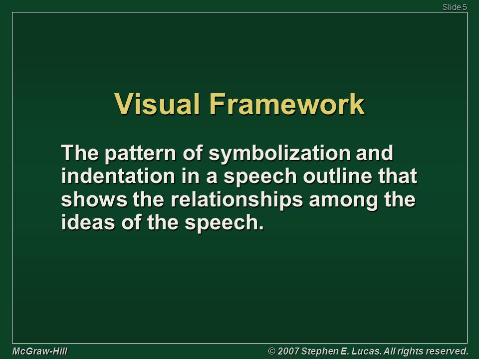 Slide 5 McGraw-Hill © 2007 Stephen E. Lucas. All rights reserved.