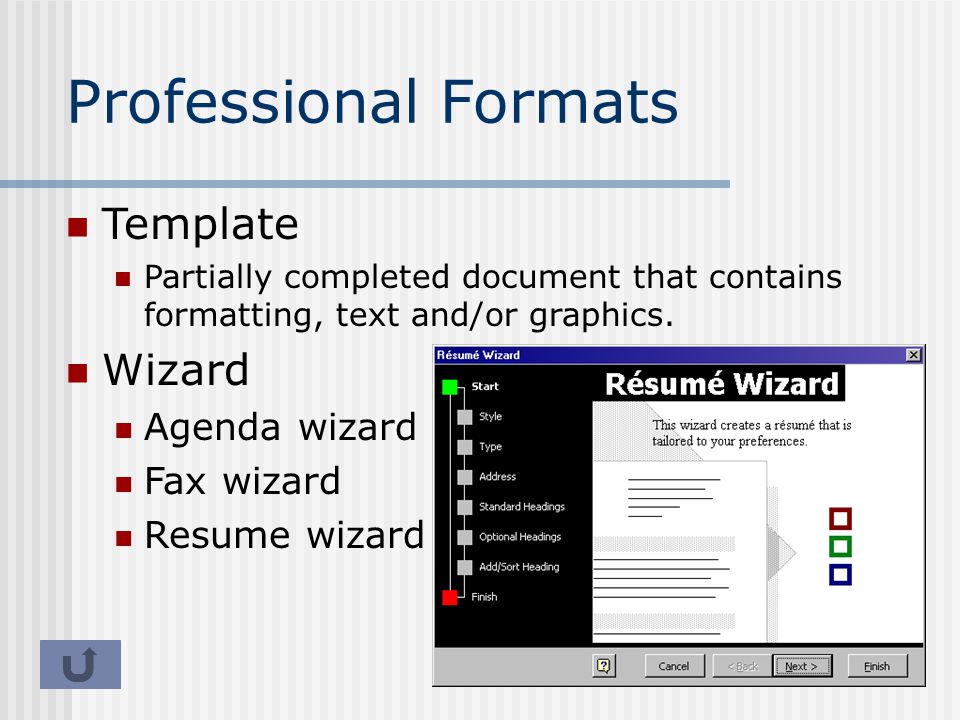Professional Formats Template Partially completed document that contains formatting, text and/or graphics.