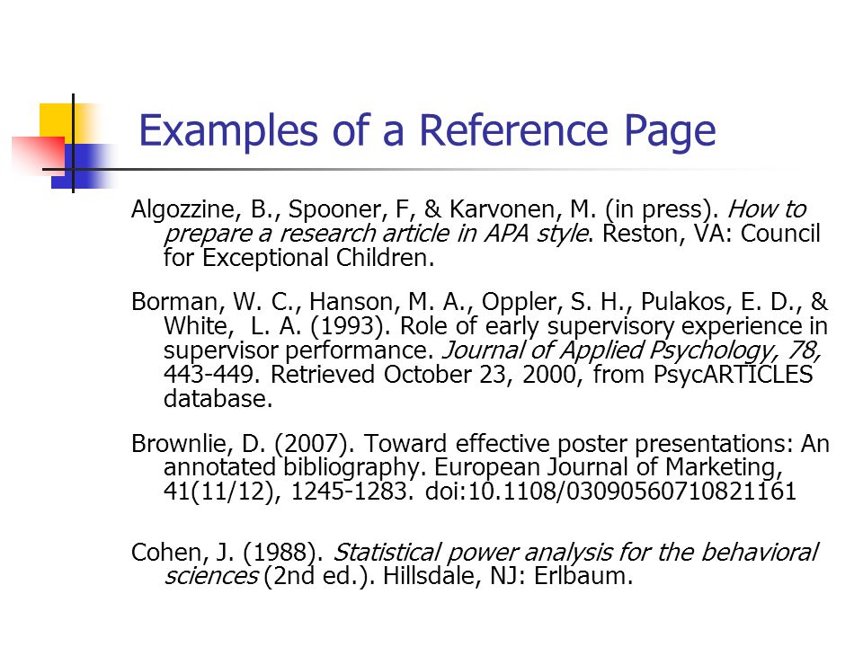 Reference example