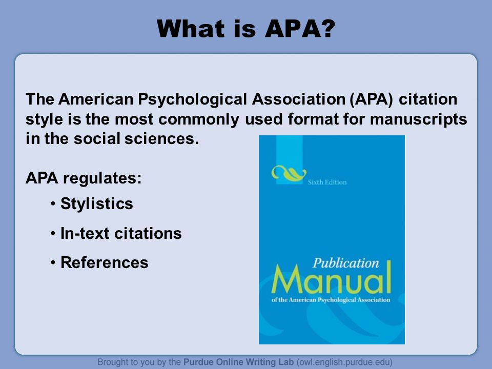 What is APA.