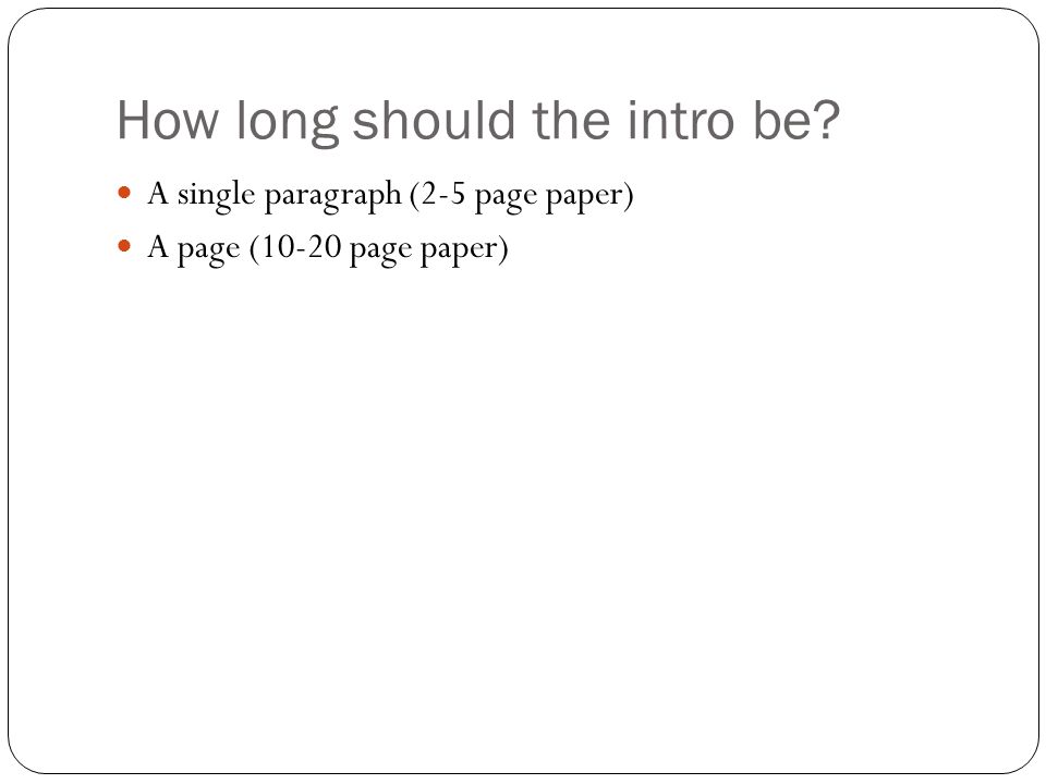 how long should an introduction paragraph be